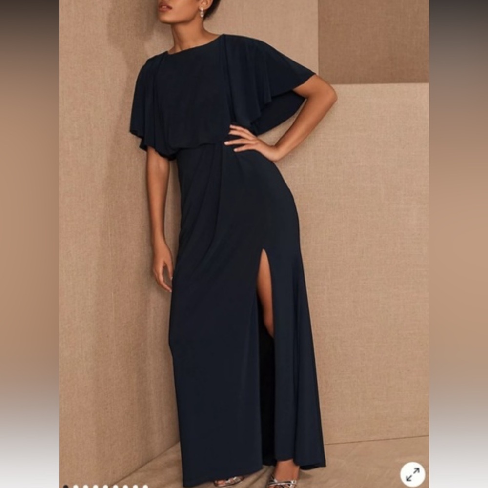 💙👗AnthropologyLena blouson sleeve maxii gown.